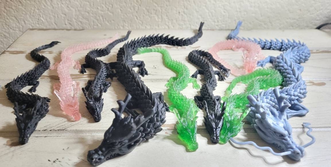 Articulate resin printed dragon