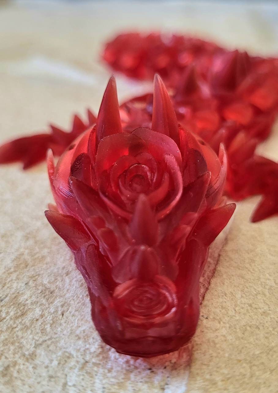 3D resin printed rose dragon fidget toy.