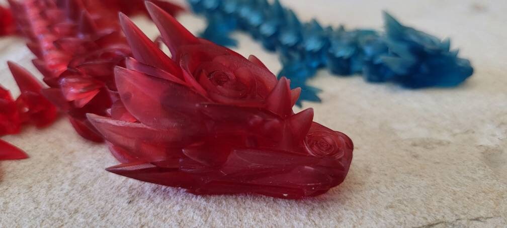 3D resin printed rose dragon fidget toy.