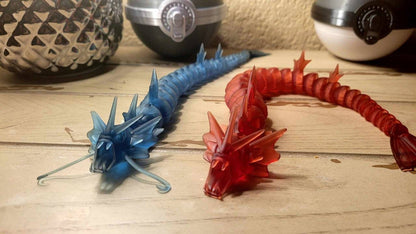 Resin printed gyarados articulate fidget toy