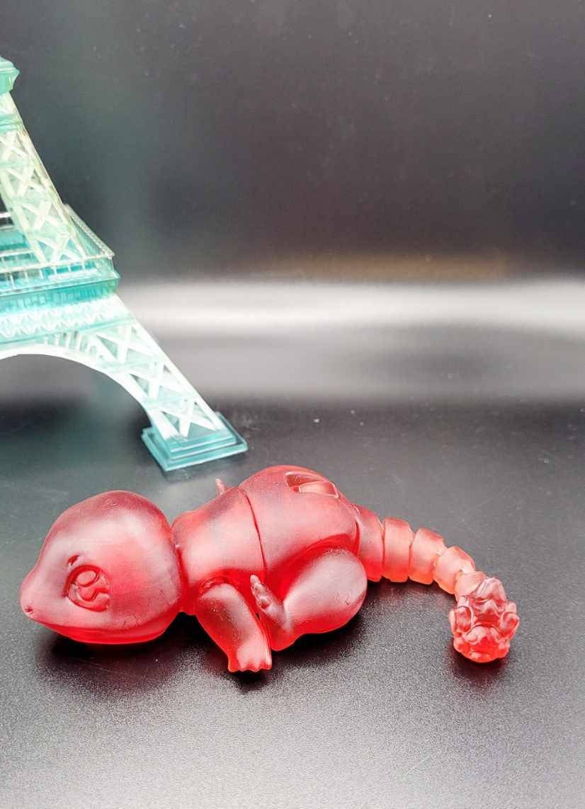 3D resin Charmander. Articulated fidget toy.