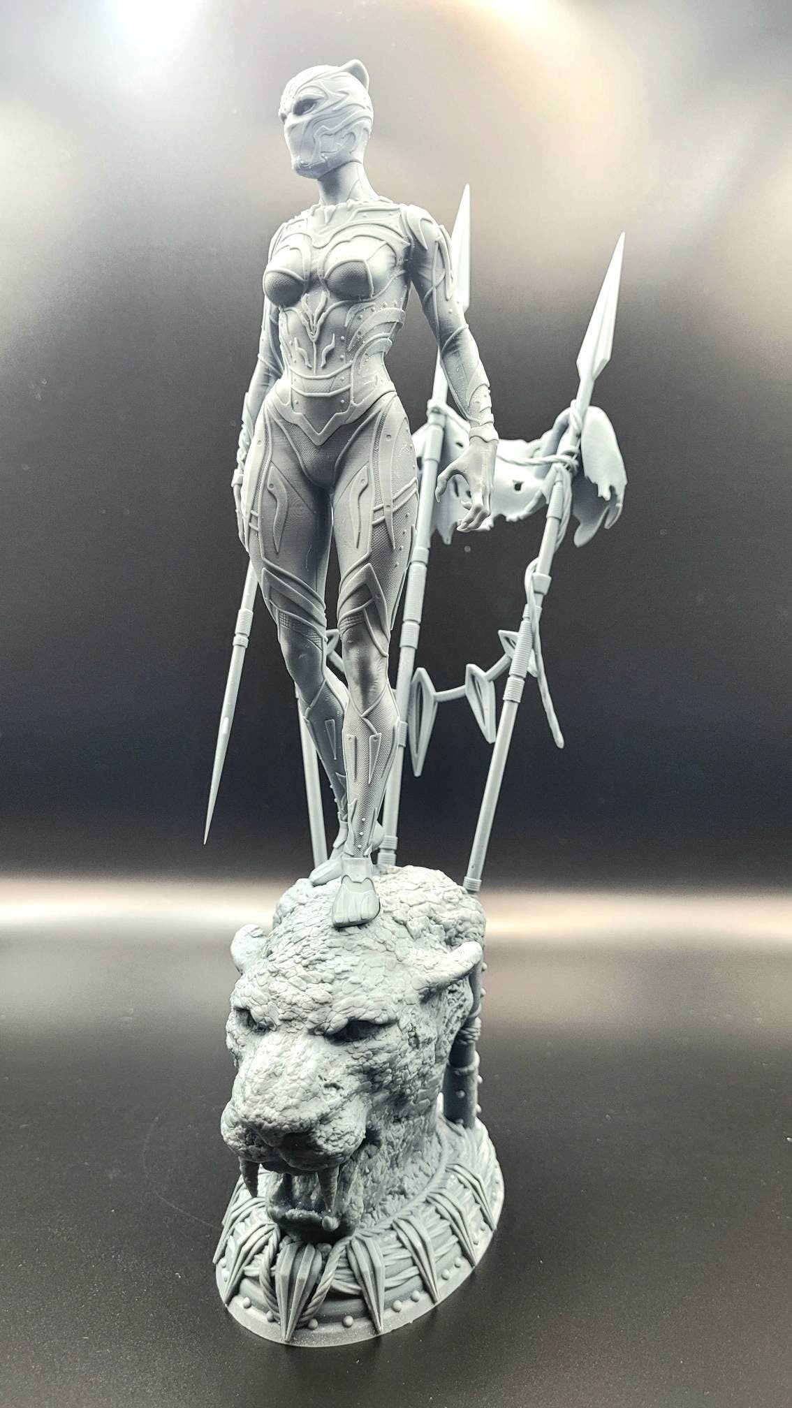 3D 14k printed Black Panther desktop decoration. Fan art.