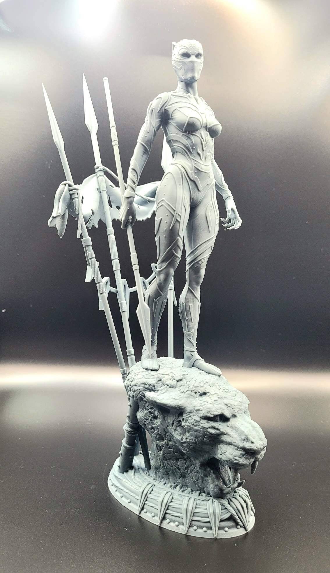 3D 14k printed Black Panther desktop decoration. Fan art.