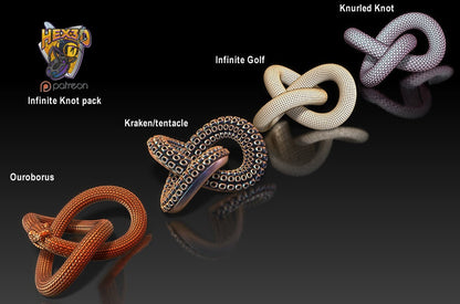 Ouroboros Knot 3D printed desktop decoration, toy, symbol.