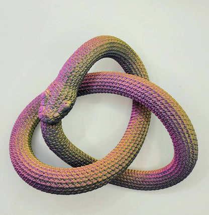 Ouroboros Knot 3D printed desktop decoration, toy, symbol.