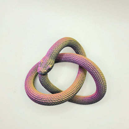 Ouroboros Knot 3D printed desktop decoration, toy, symbol.