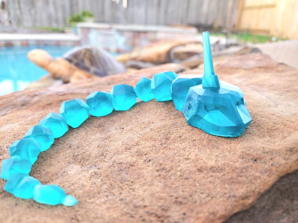 3D resin printed articulate crystal onix. Fidget toy.