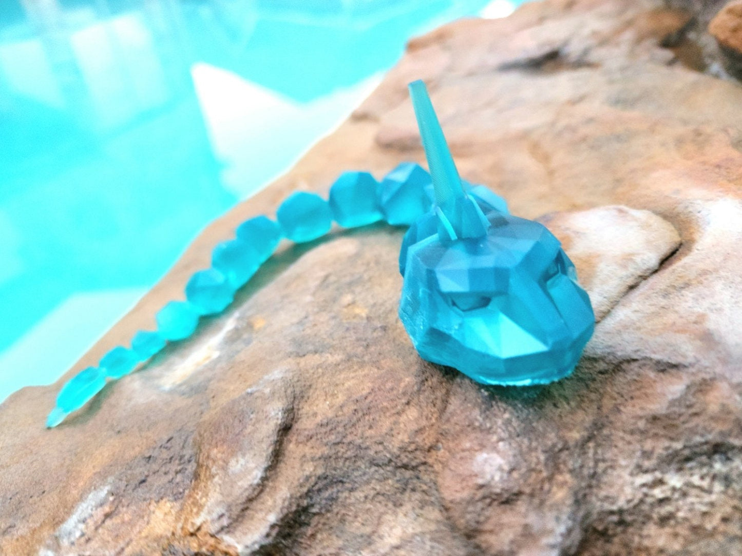 3D resin printed articulate crystal onix. Fidget toy.