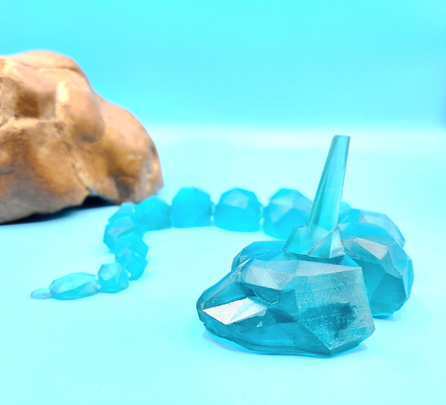 3D resin printed articulate crystal onix. Fidget toy.