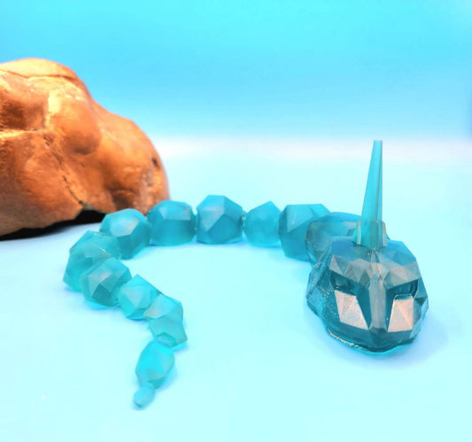 3D resin printed articulate crystal onix. Fidget toy.