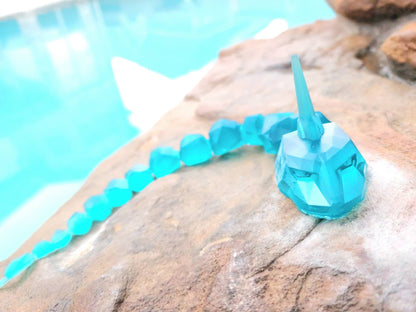 3D resin printed articulate crystal onix. Fidget toy.