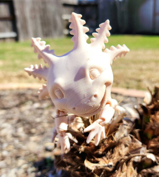 3D printed Axolotl, articulate fidget toy.