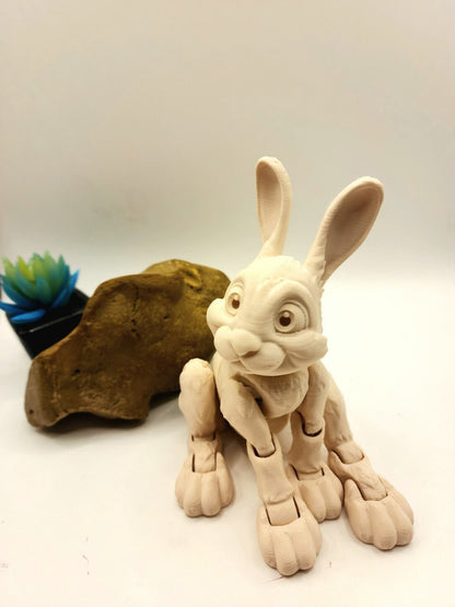 3D printed articulate bunny rabbit fidget toy. Sensory toy, desktop toy.