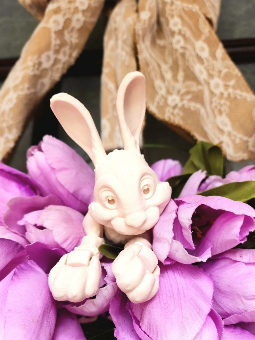 3D printed articulate bunny rabbit fidget toy. Sensory toy, desktop toy.