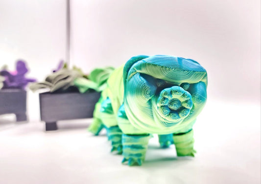 3D printed Tardigrade. Articulate fidget toy, sensory toy, desktop toy.