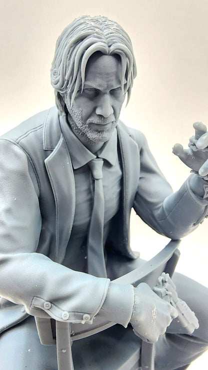 3D 14k resin printed John Wick from popular movie. Fan art. Desktop toy, decoration.