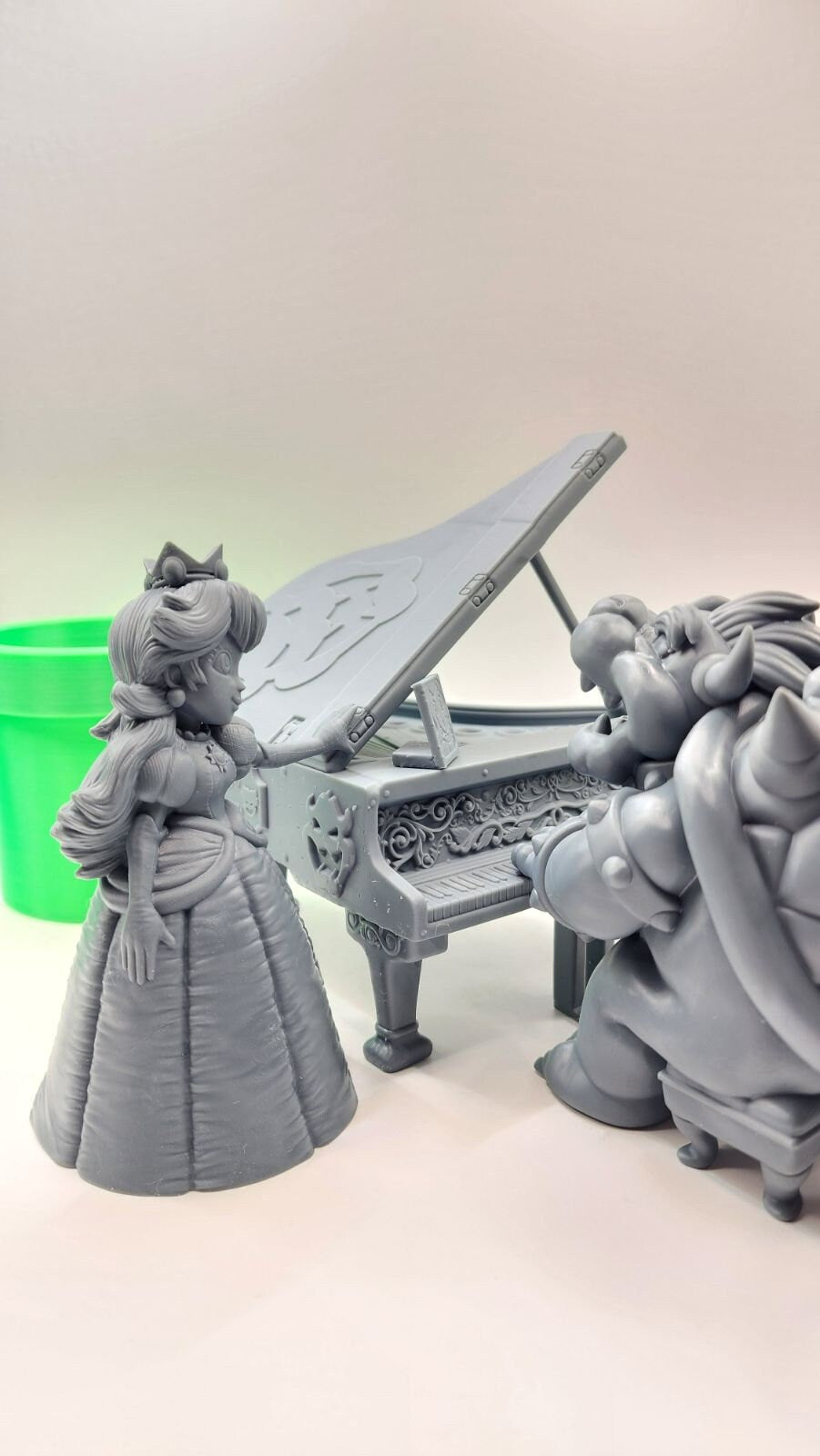 3D 14k resin printed Princess Peach, addon to the Bowser playing piano scene.