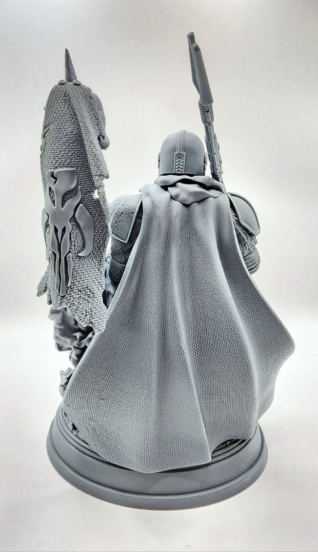 3D 14k resin printed Mandolorian features baby Yoda