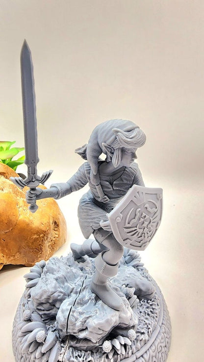 3D 14k resin printed Link statue from legend of Zelda. FAN art.