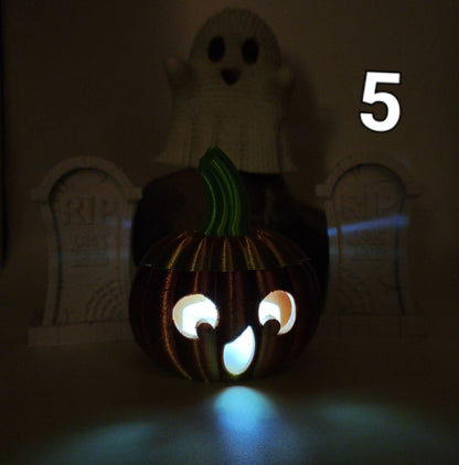 3D printed Jack O lantern with tea light. Halloween decorations.