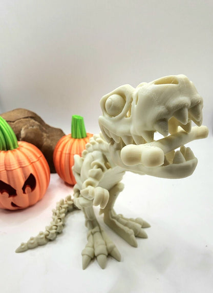 3D printed articulate skeletal T Rex fidget, sensory toy.