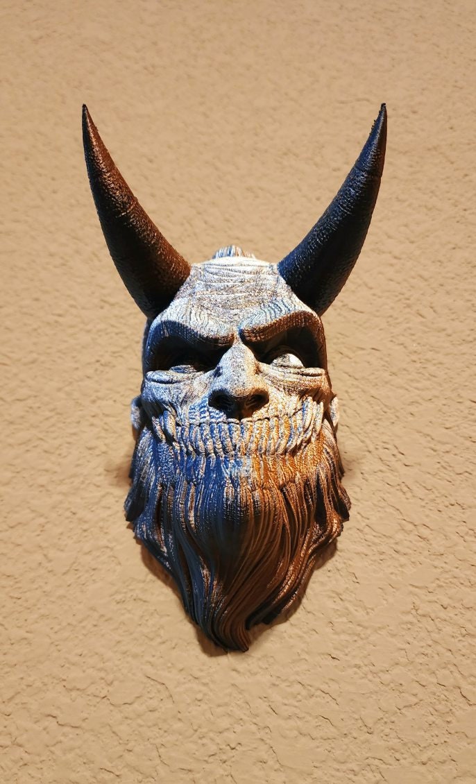 Krampus wall art, decoration. 3D printed.