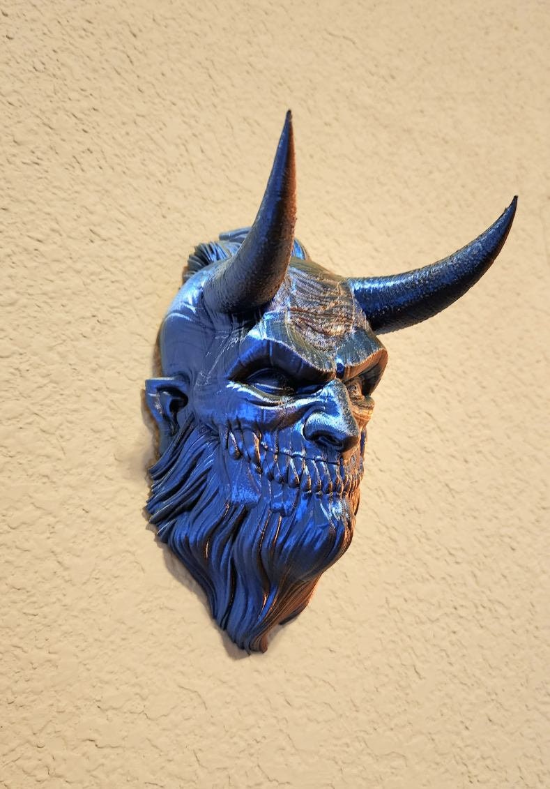 Krampus wall art, decoration. 3D printed.