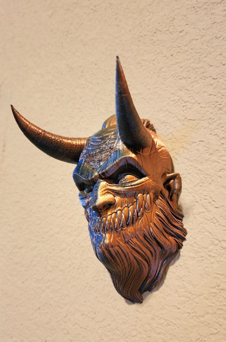 Krampus wall art, decoration. 3D printed.