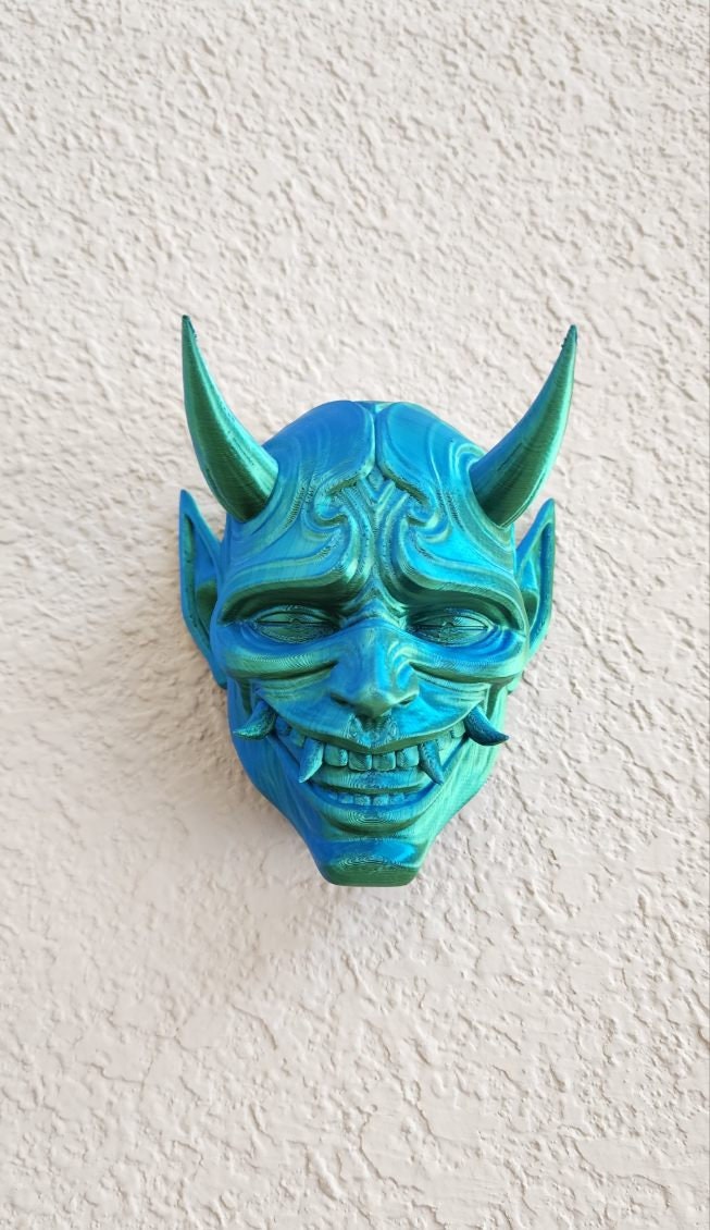 Oni wall mask, wall art, desktop decoration. 3D printed.