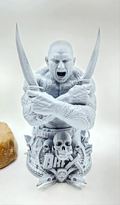 3D 14k resin printed Drax from Guardian of galaxy. Desktop fan art.