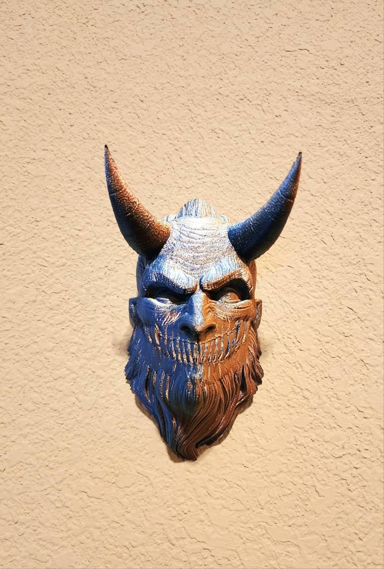 Krampus wall art, decoration. 3D printed.