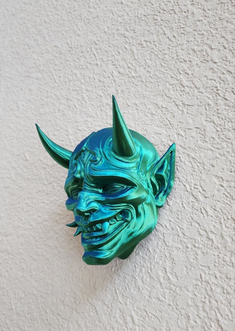 Oni wall mask, wall art, desktop decoration. 3D printed.