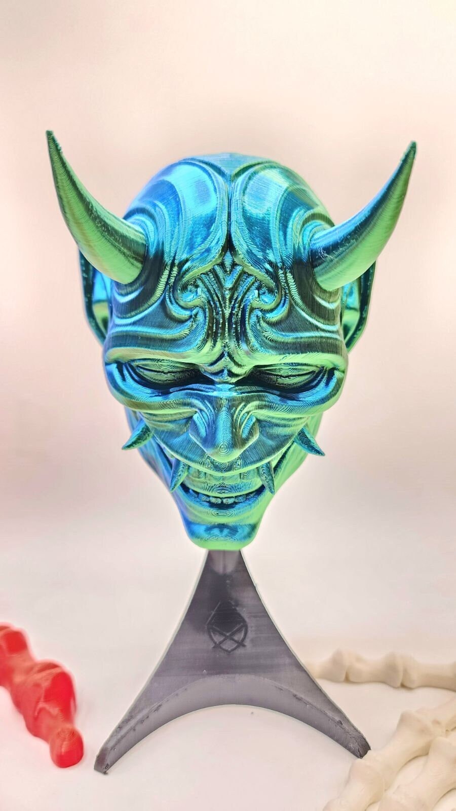 Oni wall mask, wall art, desktop decoration. 3D printed.