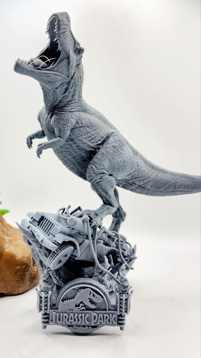 3D 14k resin printed Jurassic Park T-Rex. Desktop decoration, statue.