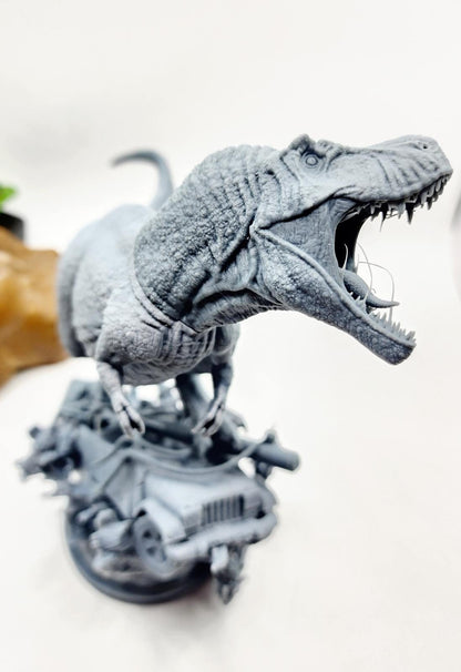 3D 14k resin printed Jurassic Park T-Rex. Desktop decoration, statue.