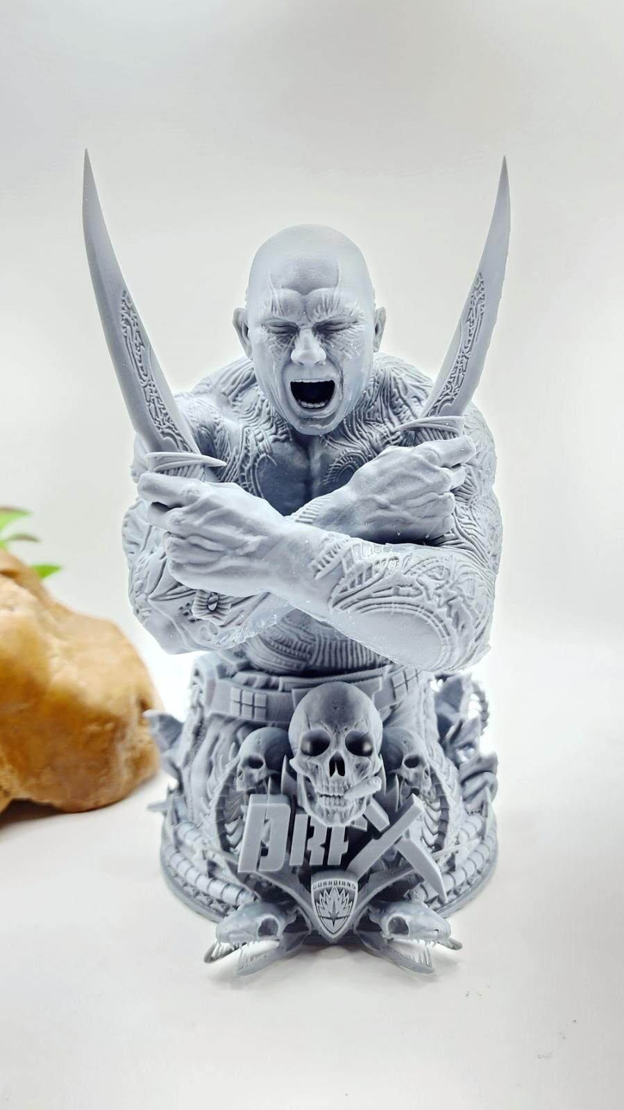 3D 14k resin printed Drax from Guardian of galaxy. Desktop fan art.