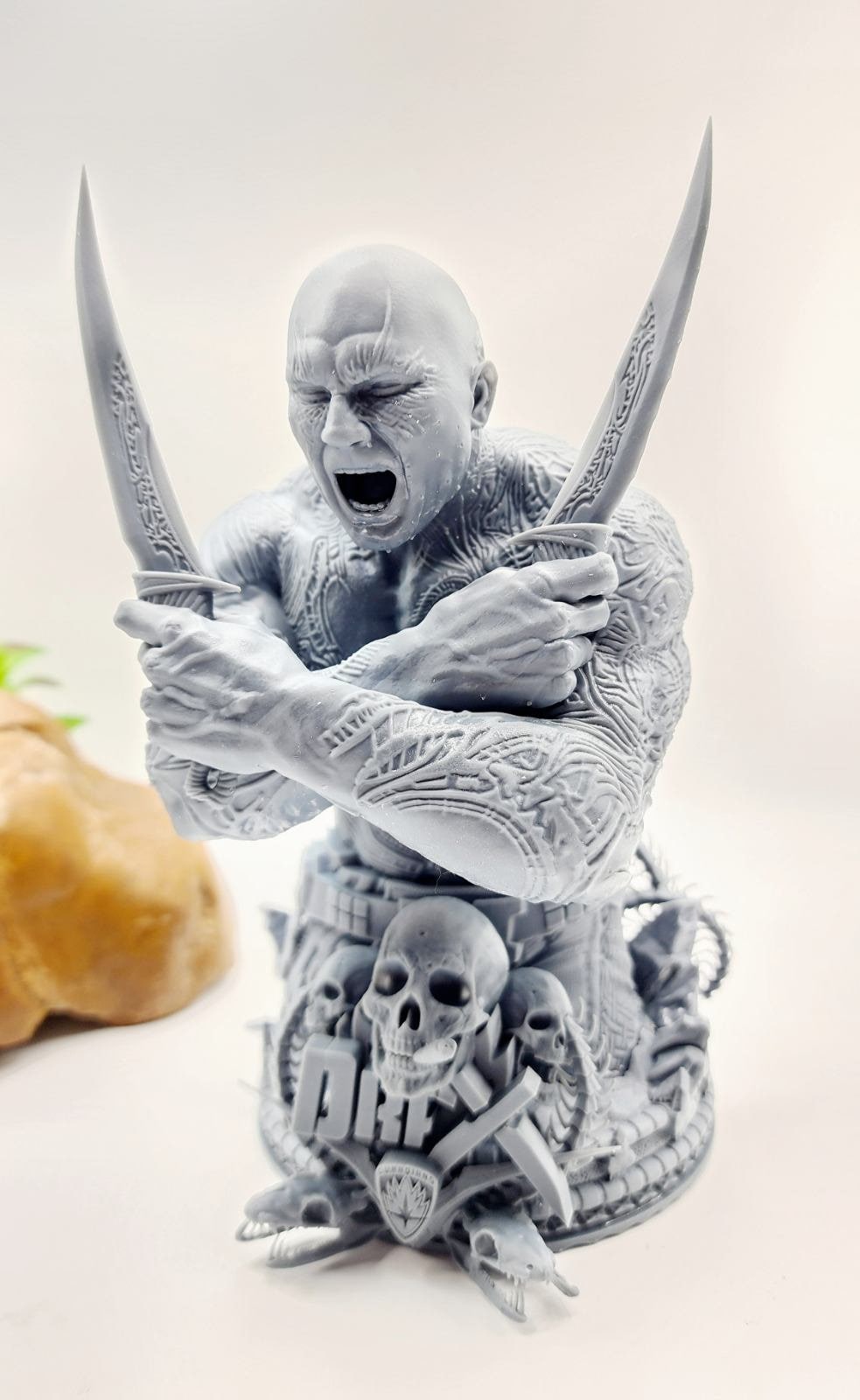 3D 14k resin printed Drax from Guardian of galaxy. Desktop fan art.