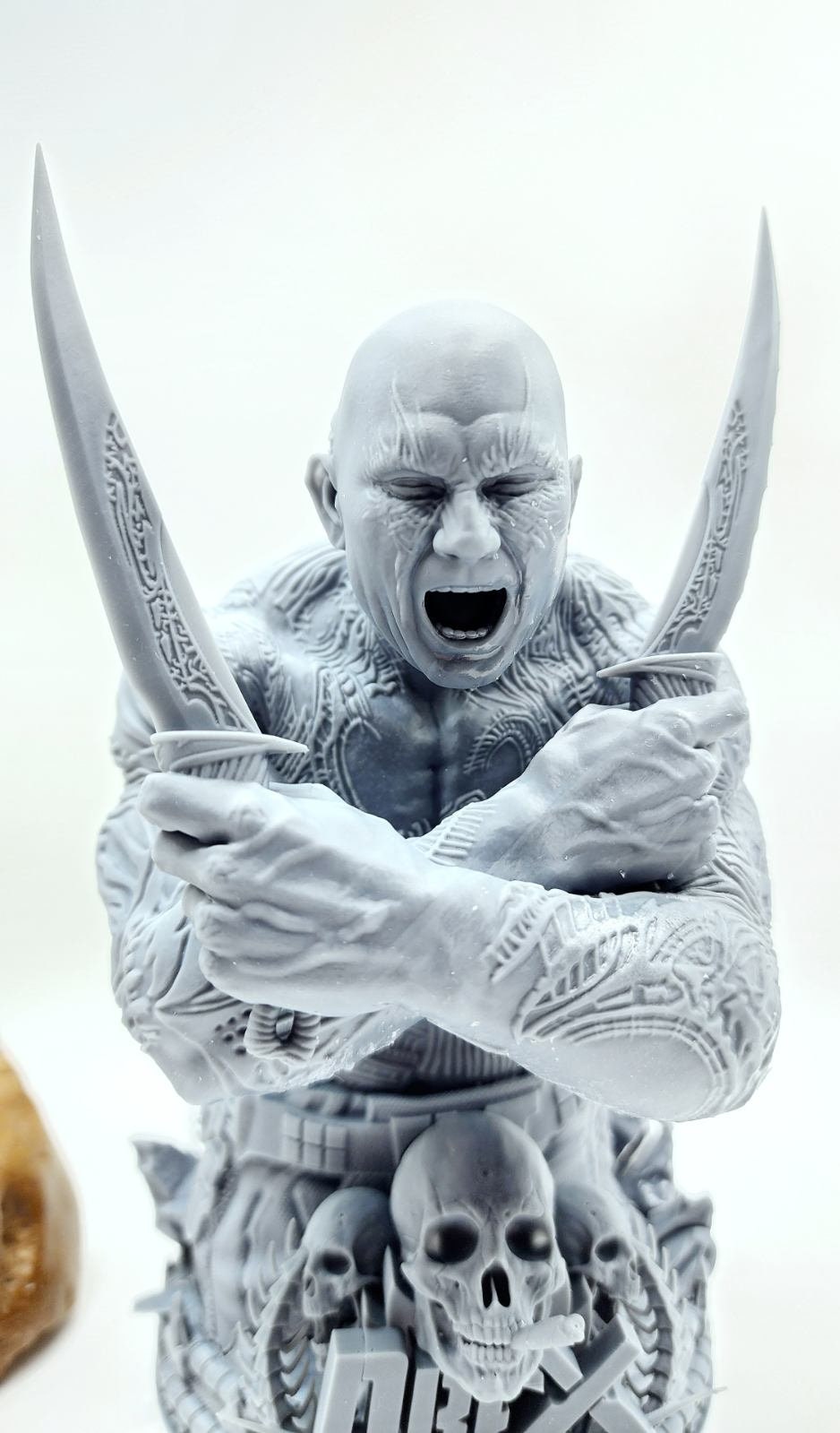 3D 14k resin printed Drax from Guardian of galaxy. Desktop fan art.