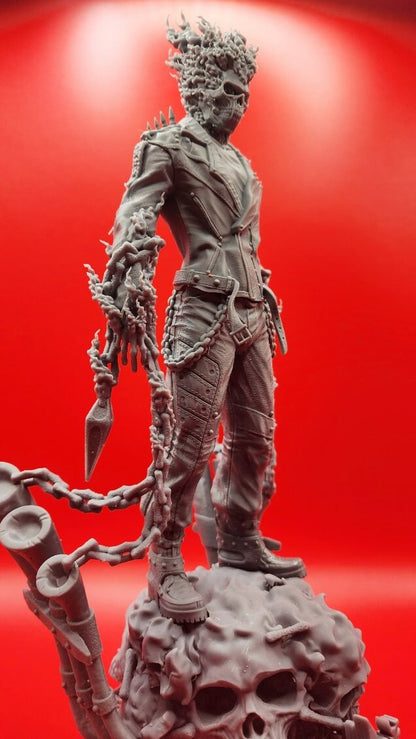 3D 14k resin printed Ghost rider desktop art, fan art, statue.