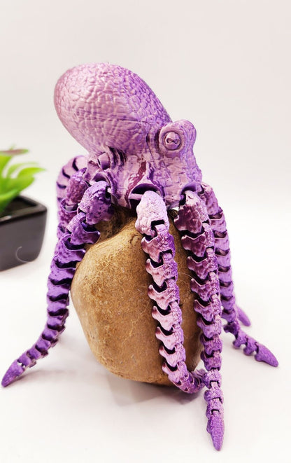 Large Octopus 3D printed fidget sensory toy, desktop decoration.