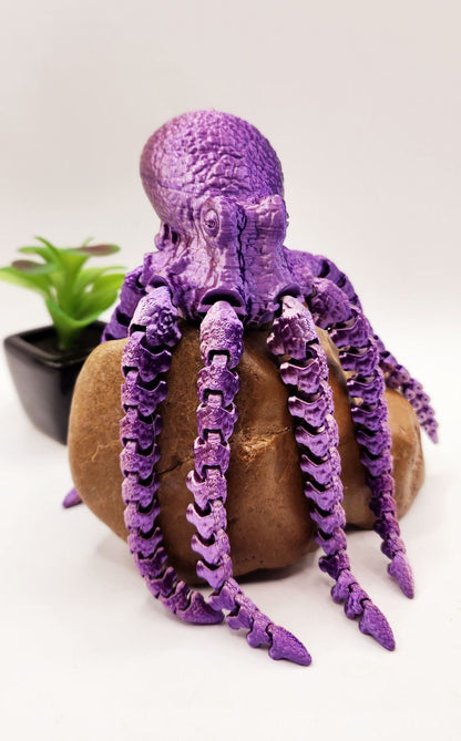 Large Octopus 3D printed fidget sensory toy, desktop decoration.