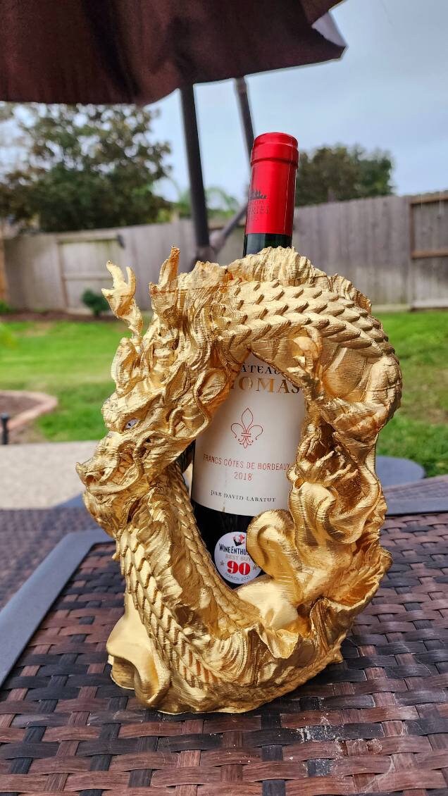 Dragon wine holder, 3D printed.