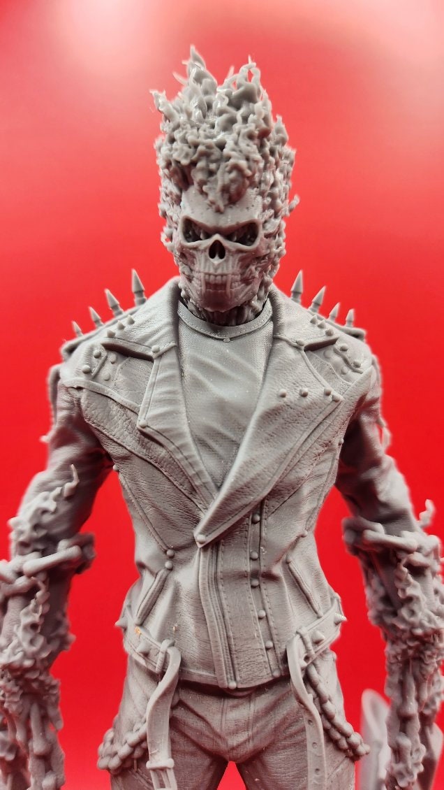 3D 14k resin printed Ghost rider desktop art, fan art, statue.