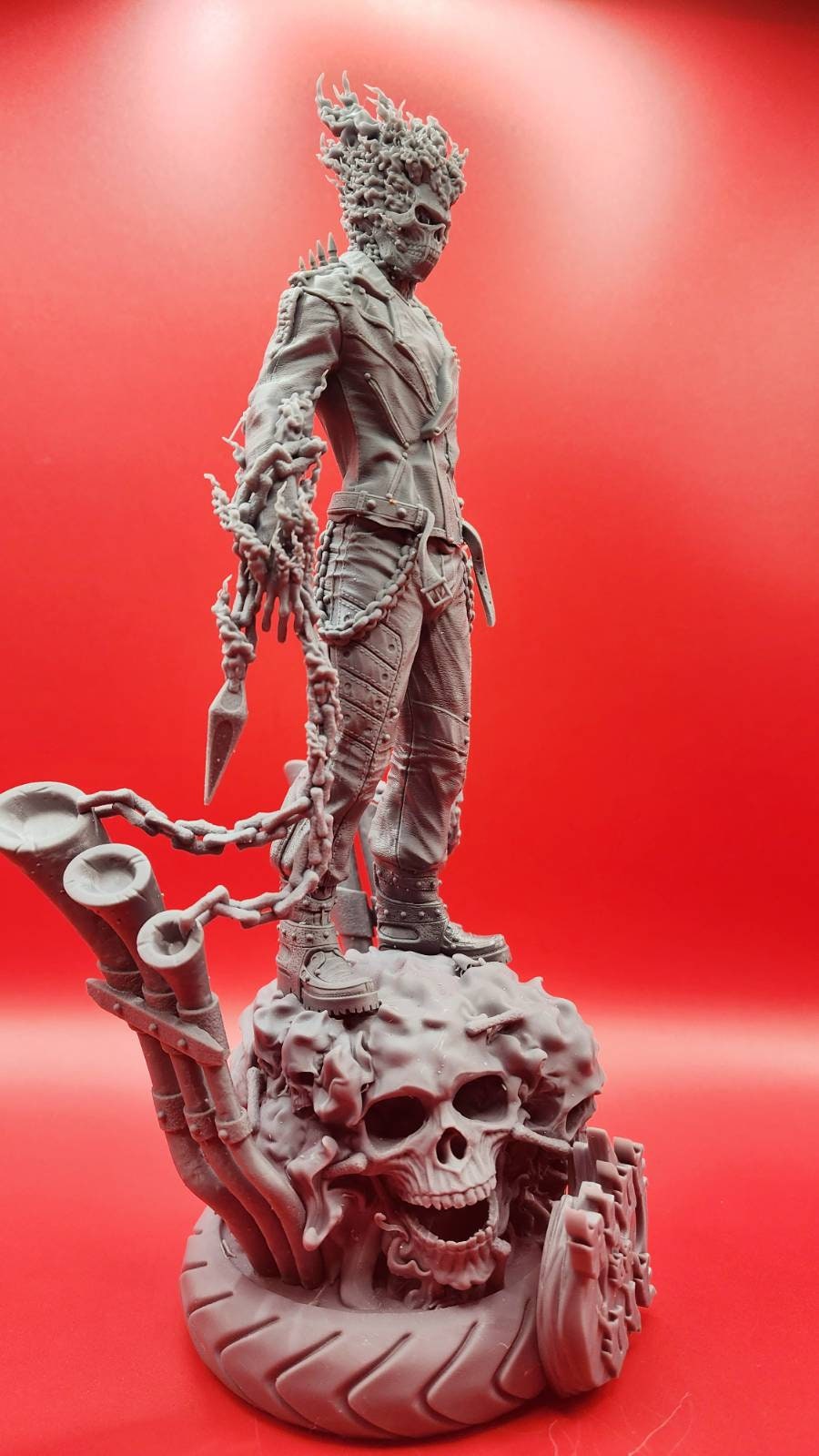 3D 14k resin printed Ghost rider desktop art, fan art, statue.