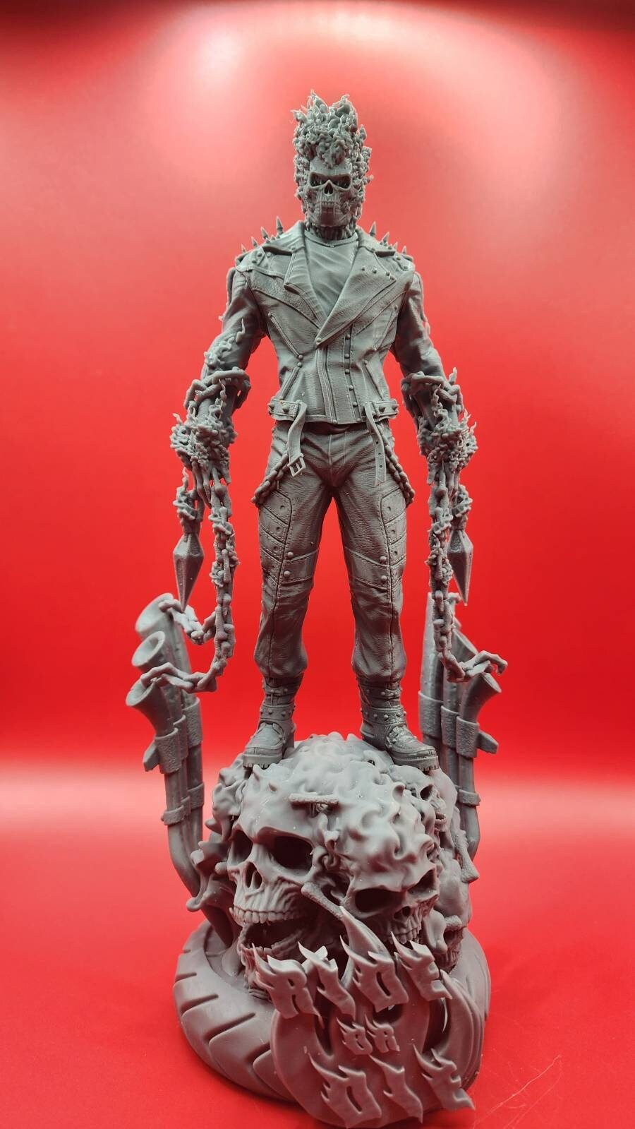 3D 14k resin printed Ghost rider desktop art, fan art, statue.