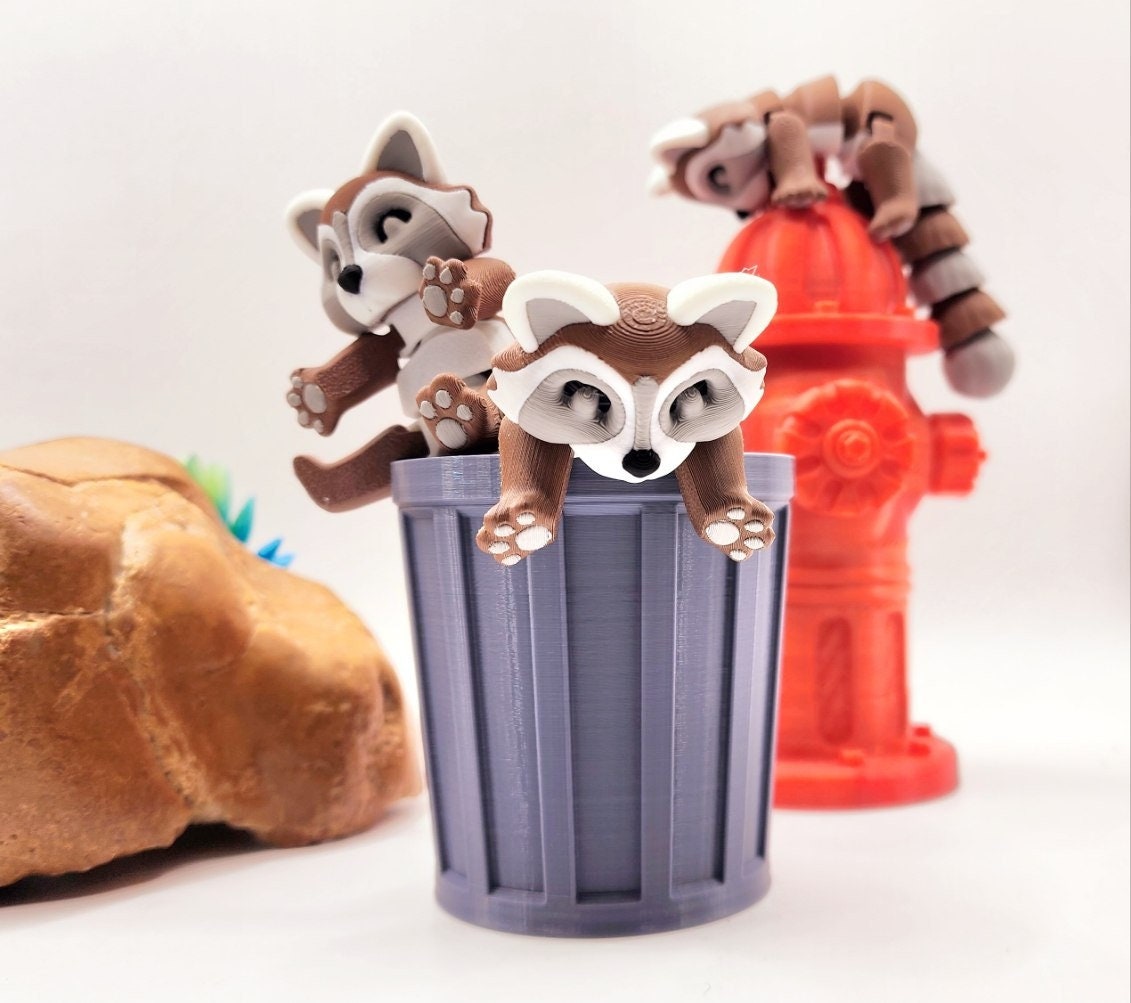 Articulated Racoon fidget sensory toy.