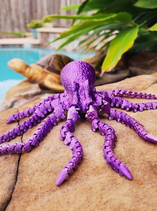 Large Octopus 3D printed fidget sensory toy, desktop decoration.