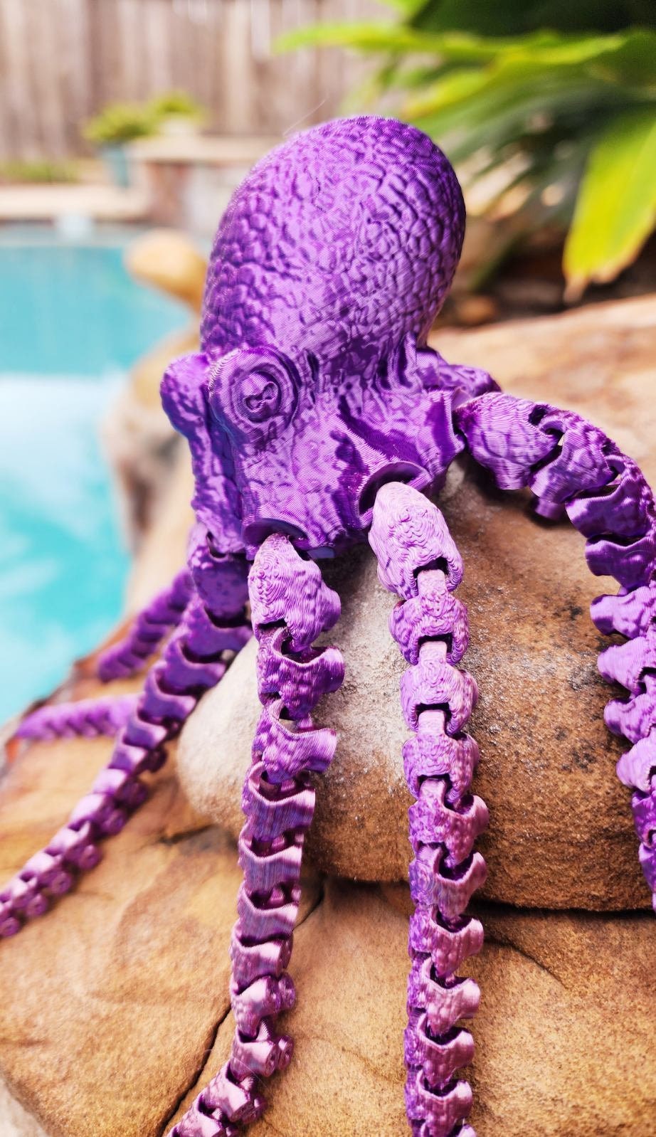 Large Octopus 3D printed fidget sensory toy, desktop decoration.