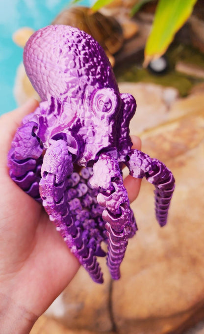 Large Octopus 3D printed fidget sensory toy, desktop decoration.