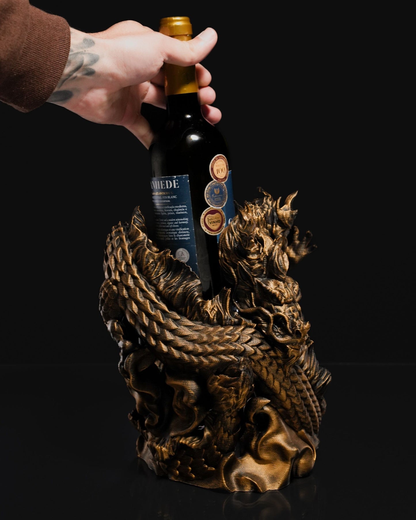 Dragon wine holder, 3D printed.